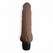 Реалистичный коричневый вибратор с клиторальным стимулятором 7" Realistic Vibrator