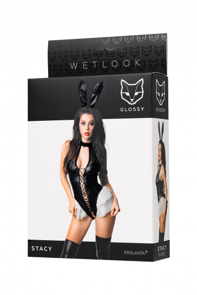 Боди Glossy Stacy из материала Wetlook, XL