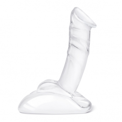 Фаллоимитатор с мошонкой на подставке 7,5 in Rideable Standing Glass Cock With Stability Base