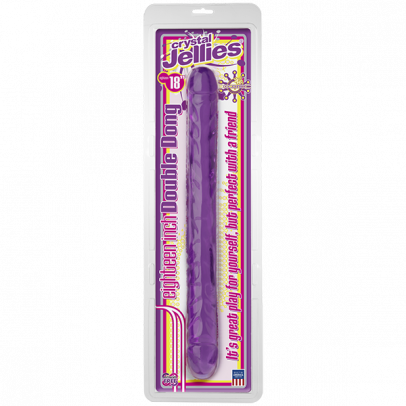 Двусторонний дилдо фиолетовый Crystal Jellies 18 Double Dong - Purple