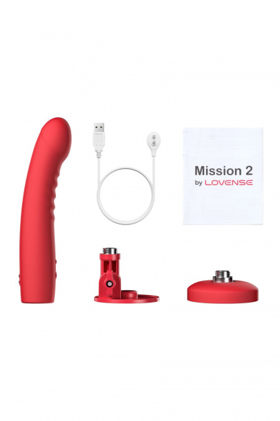 Дилдо-вибратор LOVENSE Mission 2 с технологией Touch-Sense, красный, 27,2 см (арт. LE-45)