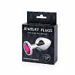 Silver plug medium (втулка анальная), l 82 мм, d 34 мм, вес 90г, цвет кристалла рубиновый, арт. sm-1