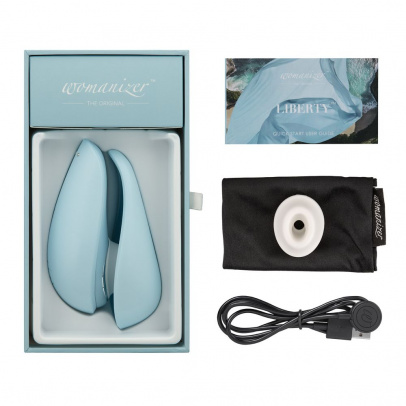 Бесконтактный клиторальный стимулятор Womanizer Liberty, голубой, 10,4 см (арт. WZ11GB0200)