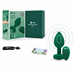 Вибрирующая втулка Vibrating Jewel Plug M/L зеленого цвета
