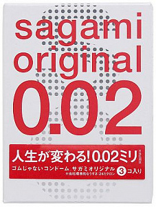 Презервативы Sagami, original 0.02, полиуретан, 19 см, 5,8 см