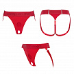 Пояс для страпона Strap-on-me HARNAIS LINGERIE UNIQUE, One Size, красные