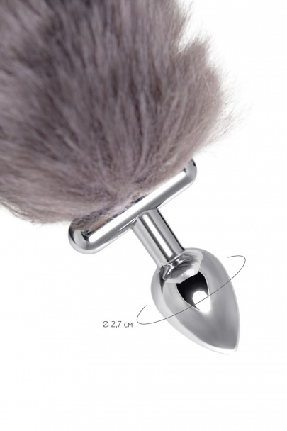 Анальная втулка с хвостом и ушки Metal by Toyfa, металл, серебристая, 44,4 см (арт. 712030)