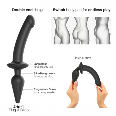 Фаллоимитатор Strap-On-Me Switch Plug-In Semi-Realistic черный S