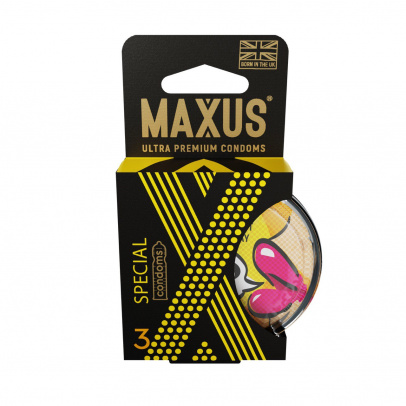 Презервативы MAXUS Special №3 в пластиковом кейсе, точечно-ребристые X-Edition, 3 шт