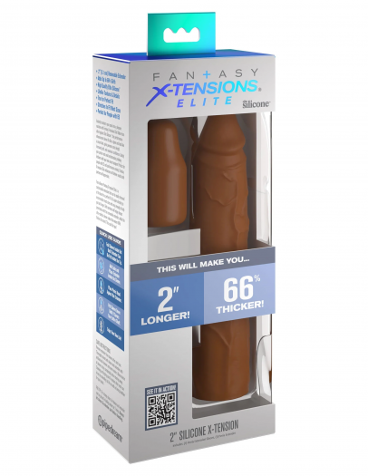 Насадка на член Fantasy X-tensions Elite 8"" Sleeve with 2"" Plug - Tan Pipedream 415222PD