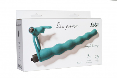 Вибронасадка для двойного проникновения Pure Passion Jungle Bunny Green