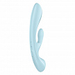 Гибкий вибратор-кролик 2 в 1 Satisfyer Triple Oh, голубой, 24 см (арт. 4018225)