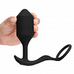 Вибрирующий плаг с кольцом для эрекции Vibrating Snug & Tug размер XL