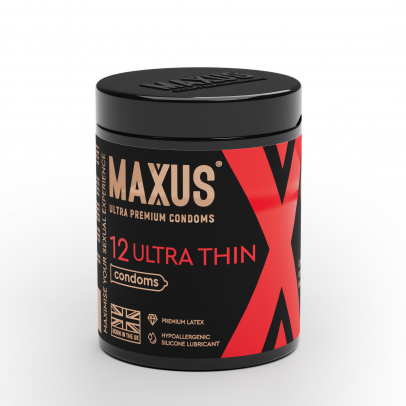 Презервативы MAXUS Ultra Thin №12 с железным кейсом, ультратонкие X-Edition, 12 шт