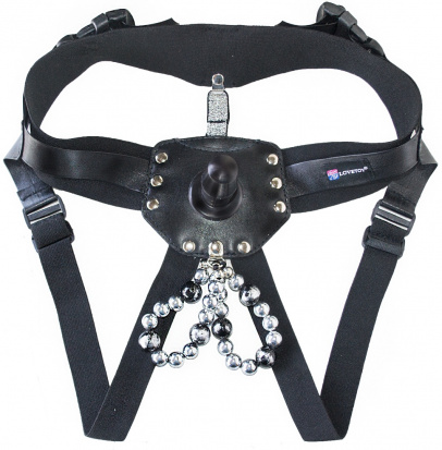 Пояс glamur black с 2-мя насадками d 40 мм, l 145 мм и  d 42 мм, l 182 мм, арт. 330803