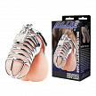 Металлическая клетка с замком для сексуальных пыток члена Deluxe Chastity Cage