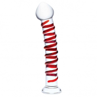 Большой стимулятор с красной спиралью 10in MR. SWIRLY DILDO