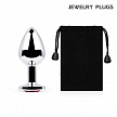 Silver plug medium (втулка анальная), l 82 мм, d 34 мм, вес 90г, цвет кристалла рубиновый, арт. sm-1