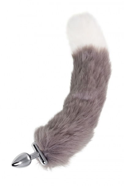 Анальная втулка с хвостом и ушки Metal by Toyfa, металл, серебристая, 44,4 см (арт. 712030)