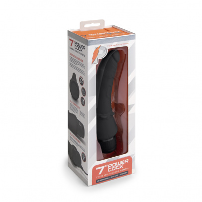 Тонкий анальный массажер 7" Slim Anal Realistic Vibrator черный