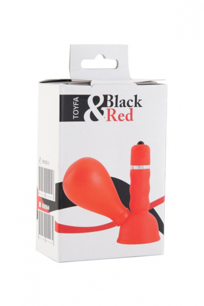 Вибромассажер для сосков Black & Red by Toyfa с грушей, ABS пластик, красный, 8,2 см, Ø 3,8 см (арт. 905002-9)