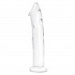Рельефный большой стимулятор из стекла 12 in Glass Dildo With Veins & Flat Base