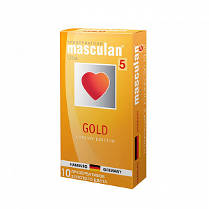 Презервативы Masculan 5 Ultra, Золотого цвета, 18,5 см, Ø 5,3 см (Gold)