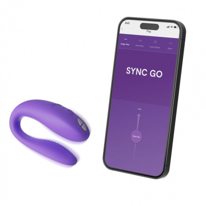 Вибратор для пар We-Vibe Sync Go, светло-фиолетовый, 7,5 см, Ø 3,1 см, кейс в подарок (арт. SNSY5SG4)