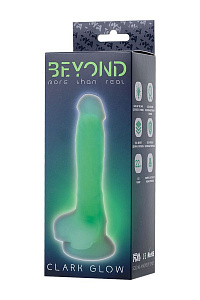 Фаллоимитатор, светящийся в темноте, Beyond by Toyfa, силикон, прозрачный (различные цвета в ассортименте)