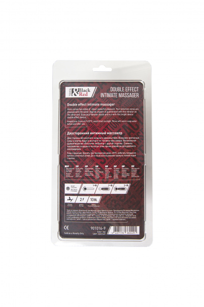Двусторонний вибромассажер Black&Red by Toyfa, силикон, красный, 21 см