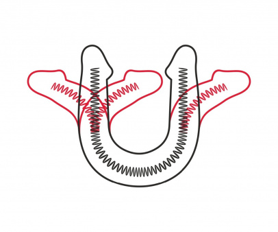 Фаллоимитатор двухсторонний FLEX&FIX SISTEM в ламинате, 47,7 см, Ø 4,3 см, киберкожа (арт. 941300)