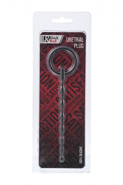 Уретральный плаг Black & Red by TOYFA, силикон, чёрный, 16 см, Ø 0,7 см (арт. 901405-5)