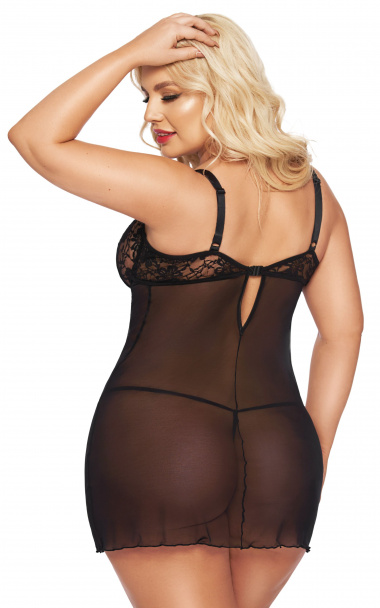 Ночная сорочка и стринги SoftLine Collection Cornelia, черный, XXXL