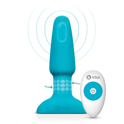 Анальная премиум-пробка b-Vibe с римминг эффектом Blue
