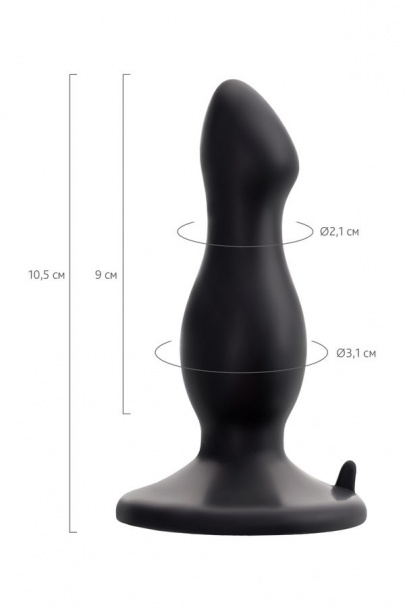 Анальная втулка Toyfa POPO Pleasure Antlia, силиконовая, черная,10,5 см, Ø3,1 см (арт. 731423)