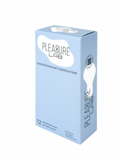 Презервативы ультратонкие Pleasure Lab, 19 см, Ø 5,5 см, 12 шт (арт. 1280lab)