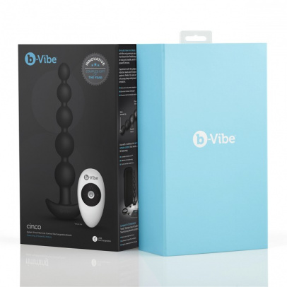 Анальные премиум-бусы с 3 моторами B-Vibe Cinco Anal Beads BLACK