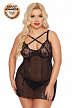 Ночная сорочка и стринги SoftLine Collection Cornelia, черный, XXXL