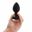 Вибрирующая втулка Vibrating Jewel Plug XXL черного цвета