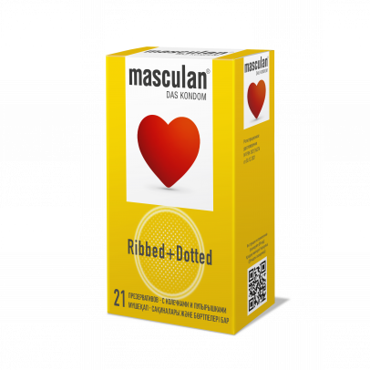 Презервативы Masculan Ribbed+Dotted с колечками и пупырышками, 21 шт.