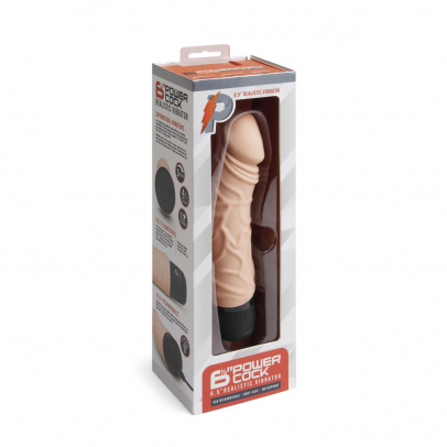 Классический массажер 6.5" Girthy Realistic Vibrator телесный