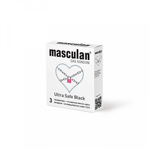 Презервативы Masculan Ultra 4, 18,5 см, Ø 34 мм, 10 шт. Ультра прочные (Ultra safe black)