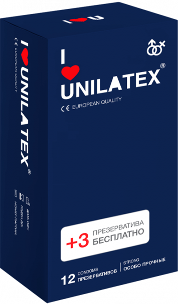 Презервативы ультрапрочные Unilatex Extra Strong 12+3 шт