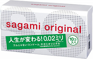 Презервативы Sagami, original 0.02, полиуретан, 19 см, 5,8 см