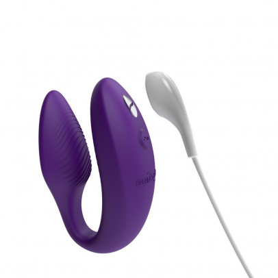 Вибратор для пар We-Vibe Sync 2 фиолетовый, в комплекте батарейка для пульта