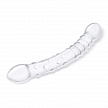 Фаллоимитатор двусторонний прозрачный текстурный 12 in Girthy Double Trouble Glass Dildo