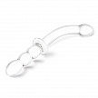 Фаллоимитатор двусторонний 12 in Girthy Ribbed G-Spot Glass Dildo With Handle Grip Double Ended