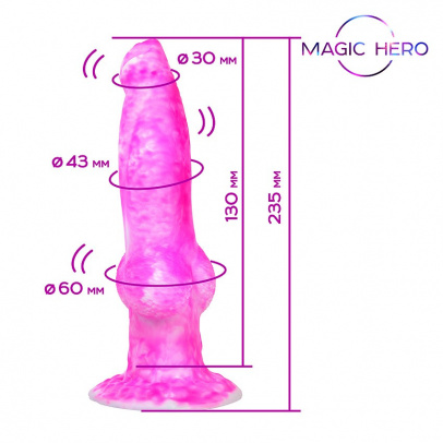Вибратор с возвратно-поступательными движениями Магический Герой (Magic Hero) дистанционный пульт арт. MH-13040