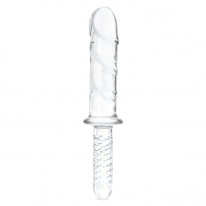 Стеклянный фаллоимитатор двусторонний 11 in Girthy Cock Double Ended With Handle
