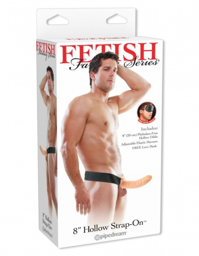Полый страпон на ремне телесный Fetish Fantasy Series 8 Hollow Strap-On